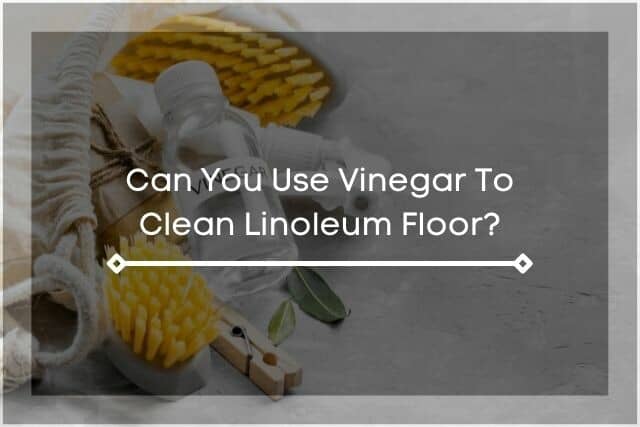 Cleaning supplies vinegar on floor