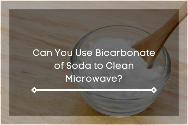 A shot of bicarbonate soda on a sauce bowl with a spoon 