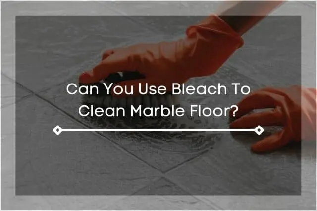 Hand latex gloves scrubbing clean marble floor