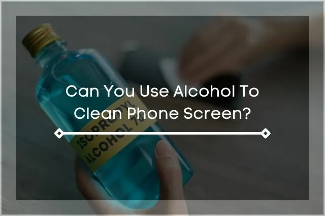 Person wiping phone with alcohol showing
