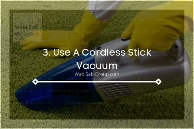 A photo of a cordless vacuum cleaning the carpet